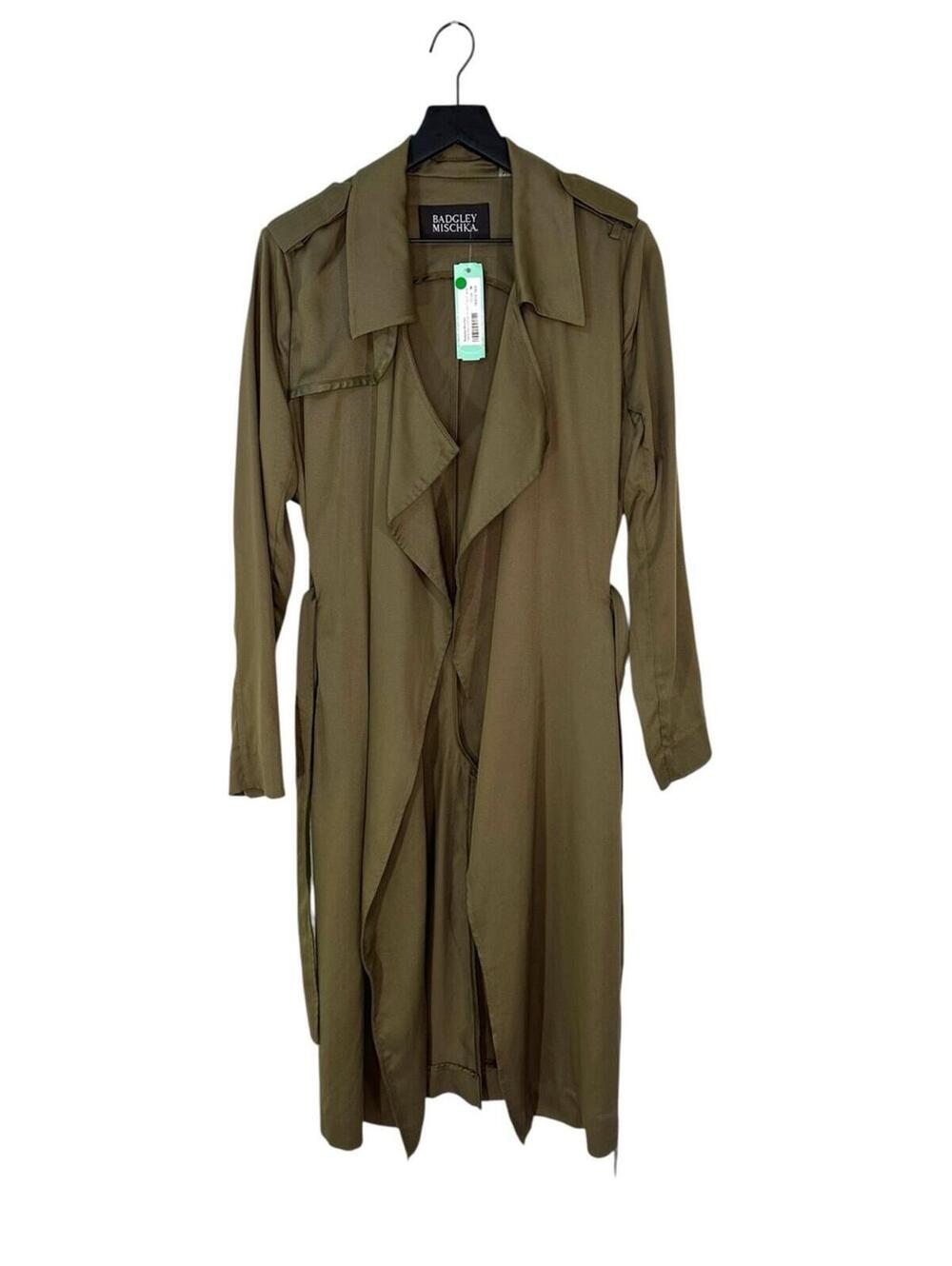 Badgley Mischka Olive Green Tawny Trench Jacket